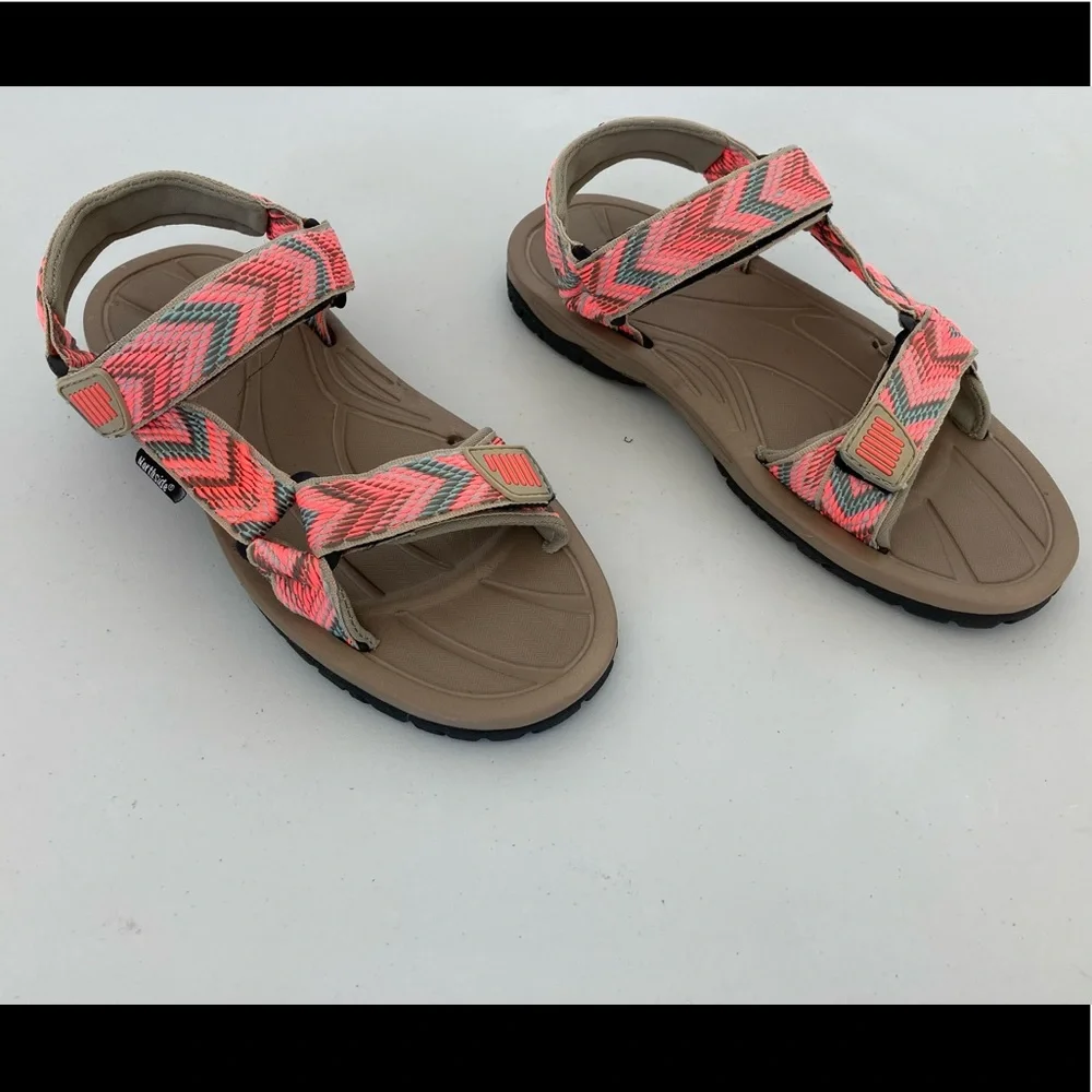 Northside Seaview Sport Hiking Sandals Women’s Size 7 NIB Tan & Coral - Picture 3 of 9